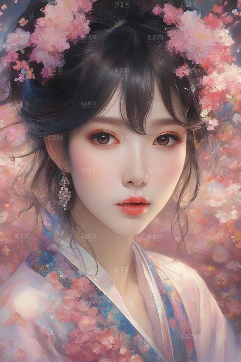 美丽闪耀美艳女子独步绚丽背景的绝佳时刻