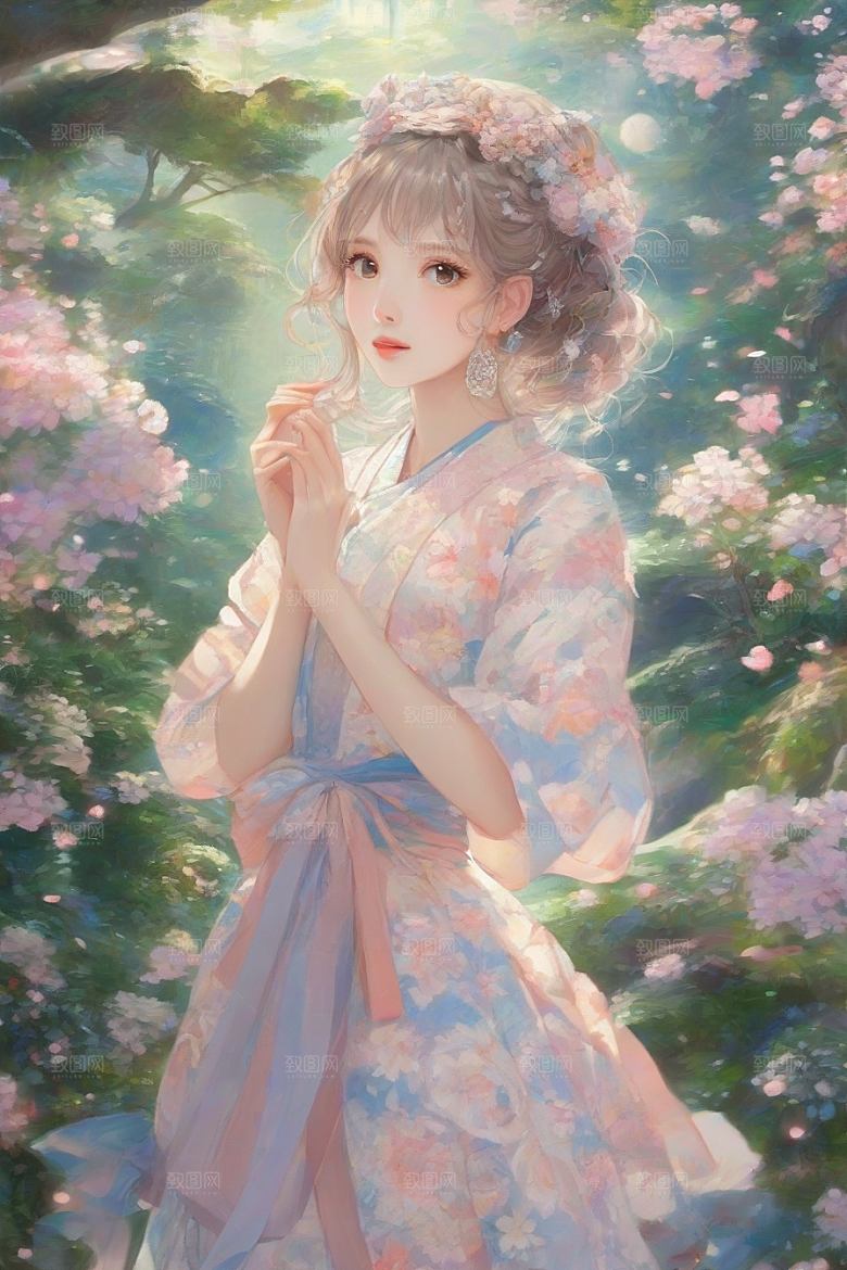 美丽闪耀美艳女子独步绚丽背景的绝佳时刻