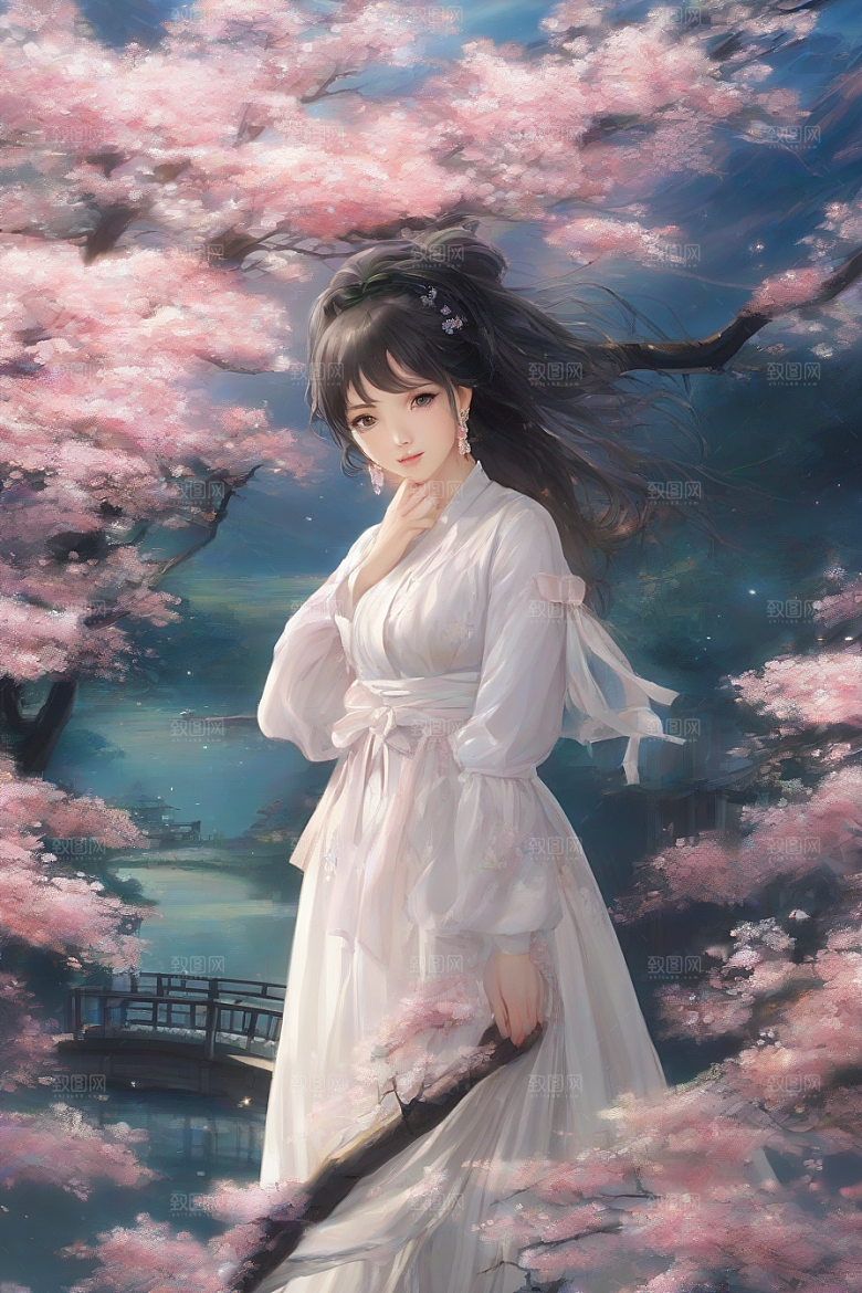 美丽闪耀美艳女子独步绚丽背景的绝佳时刻