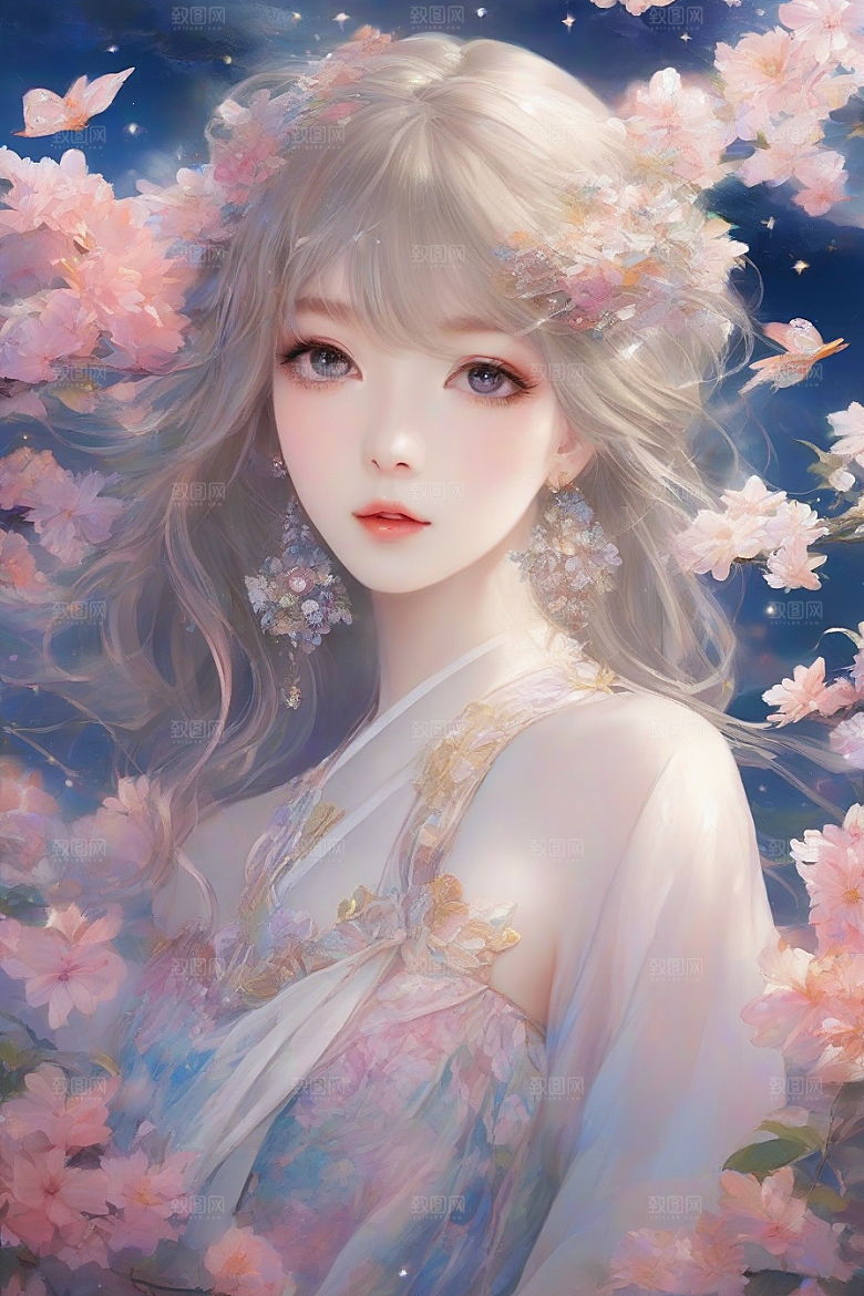 美丽闪耀美艳女子独步绚丽背景的绝佳时刻