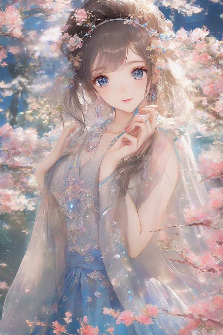风采绝伦绚丽背景中的迷人少女