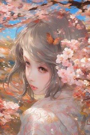 风采绝伦绚丽背景中的迷人少女