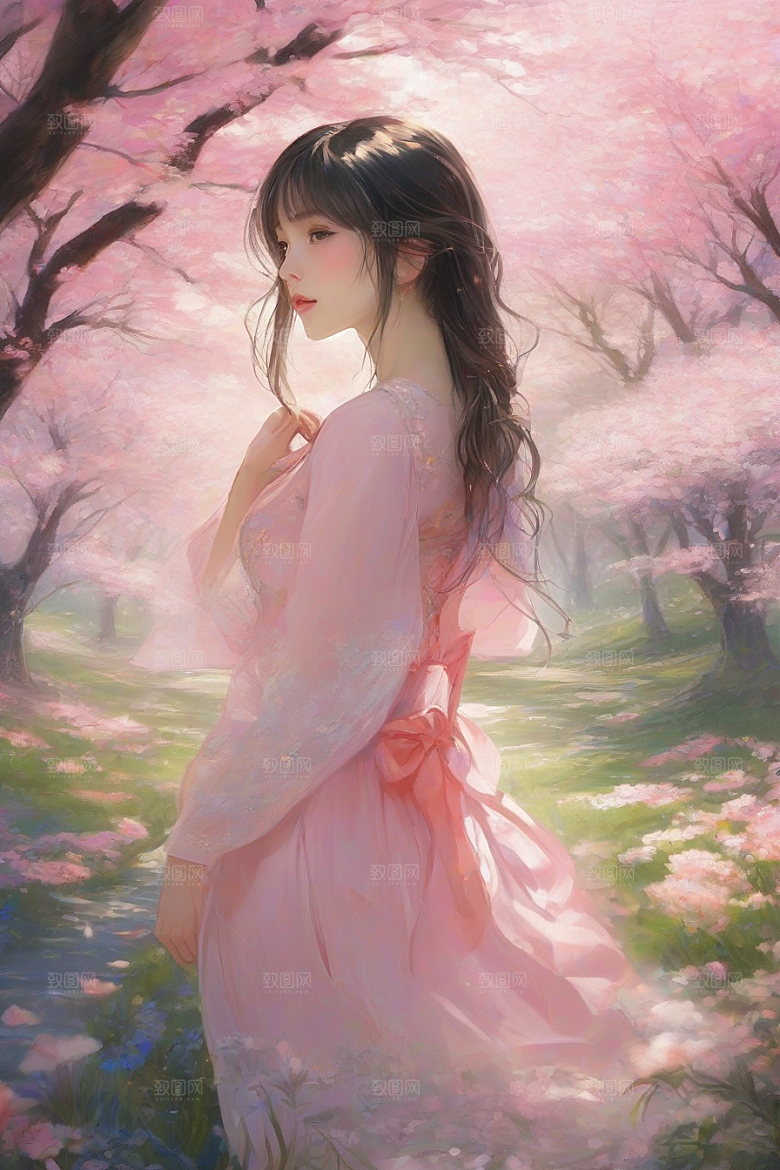 魅力四溢美丽女子与绚丽背景的完美交汇
