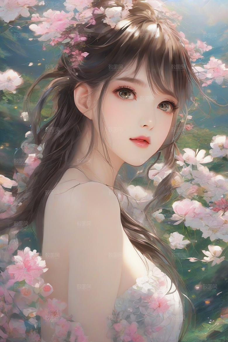 魅力四溢美丽女子与绚丽背景的完美交汇