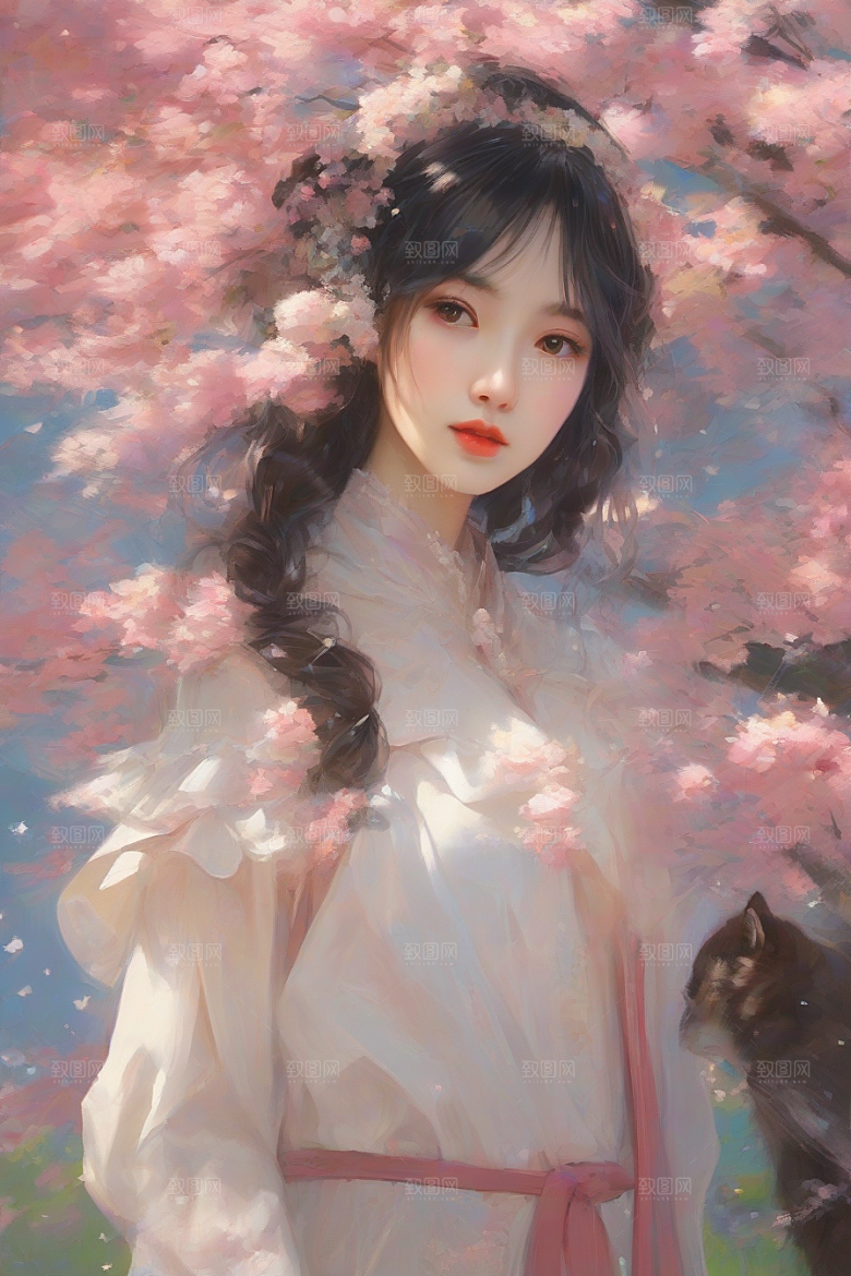 魅力四溢美丽女子与绚丽背景的完美交汇