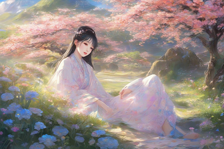 魅力四溢美丽女子与绚丽背景的完美交汇