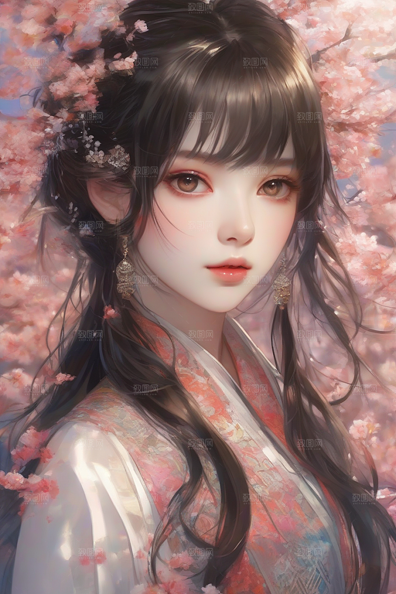 魅力四溢美丽女子与绚丽背景的完美交汇