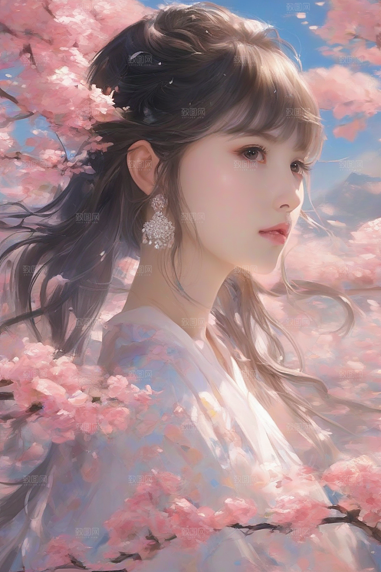 魅力四溢美丽女子与绚丽背景的完美交汇