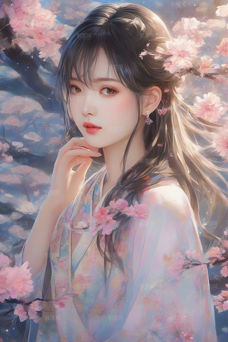 魅力四溢美丽女子与绚丽背景的完美交汇