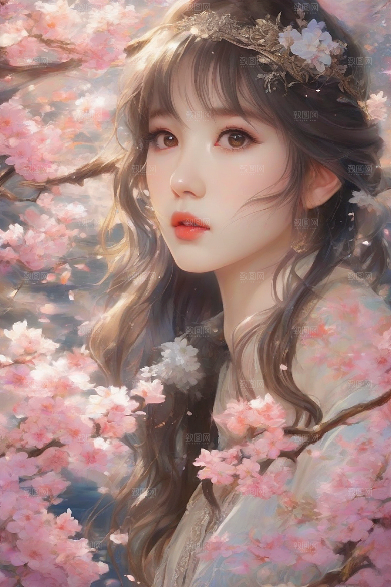 魅力四溢美丽女子与绚丽背景的完美交汇