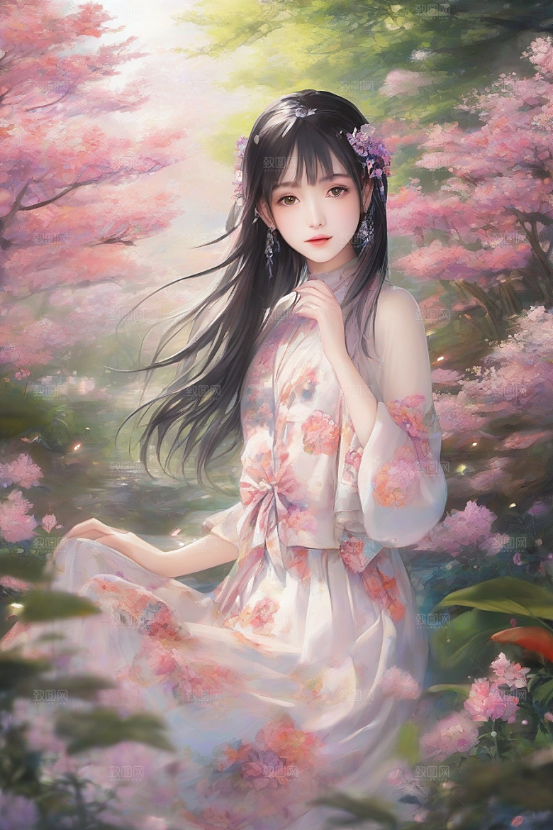 魅力四溢美丽女子与绚丽背景的完美交汇