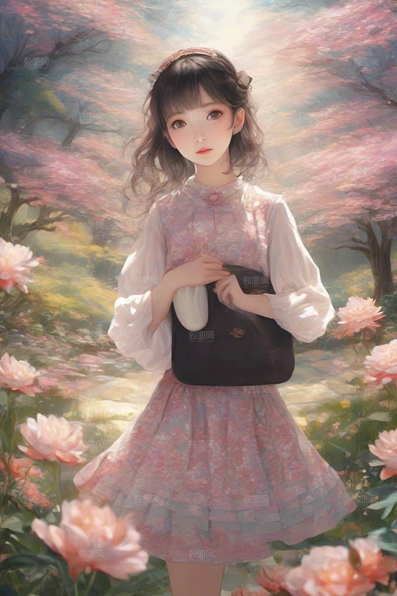 魅力四溢美丽女子与绚丽背景的完美交汇