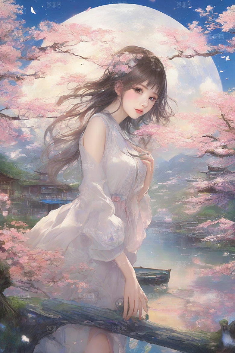 完美结合绚丽背景下的绝美女子