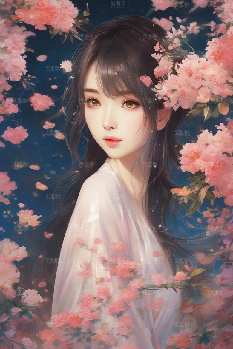 绝美瞬间美丽少女独享绚丽背景的魅力展现