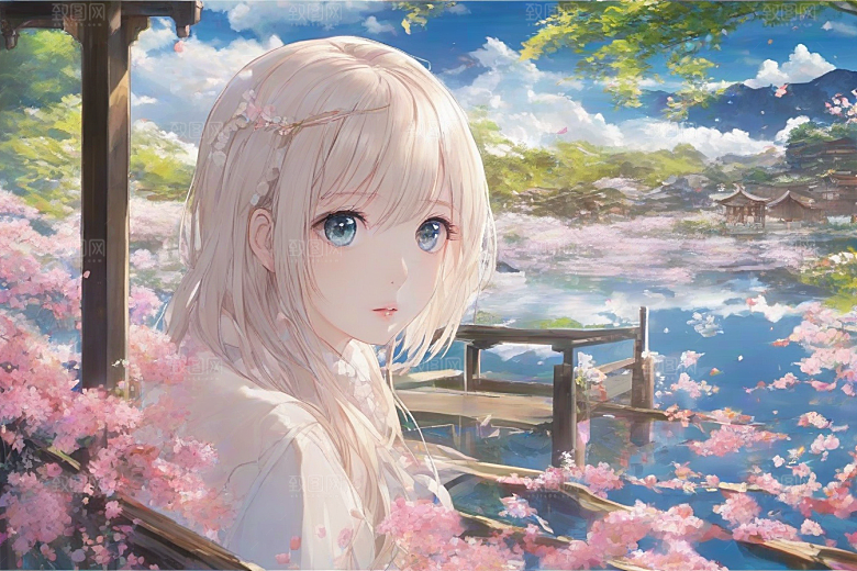 绝美瞬间美丽少女独享绚丽背景的魅力展现
