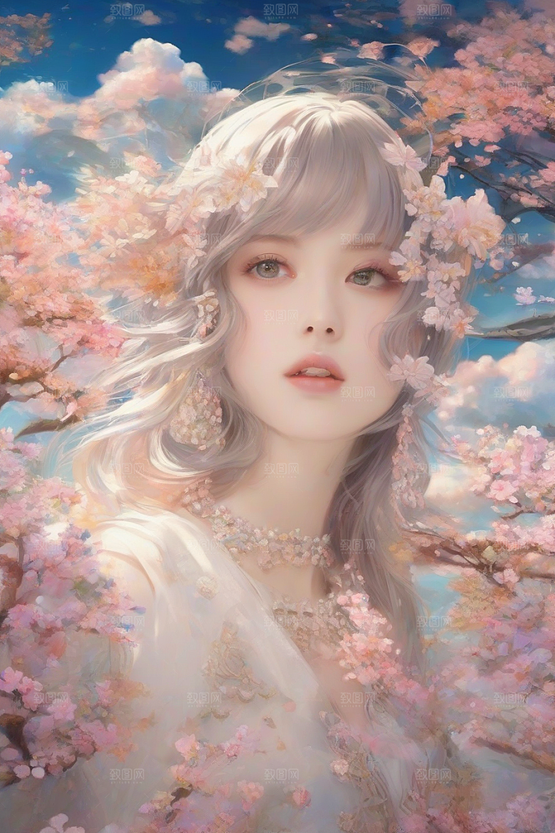 绝美瞬间美丽少女独享绚丽背景的魅力展现