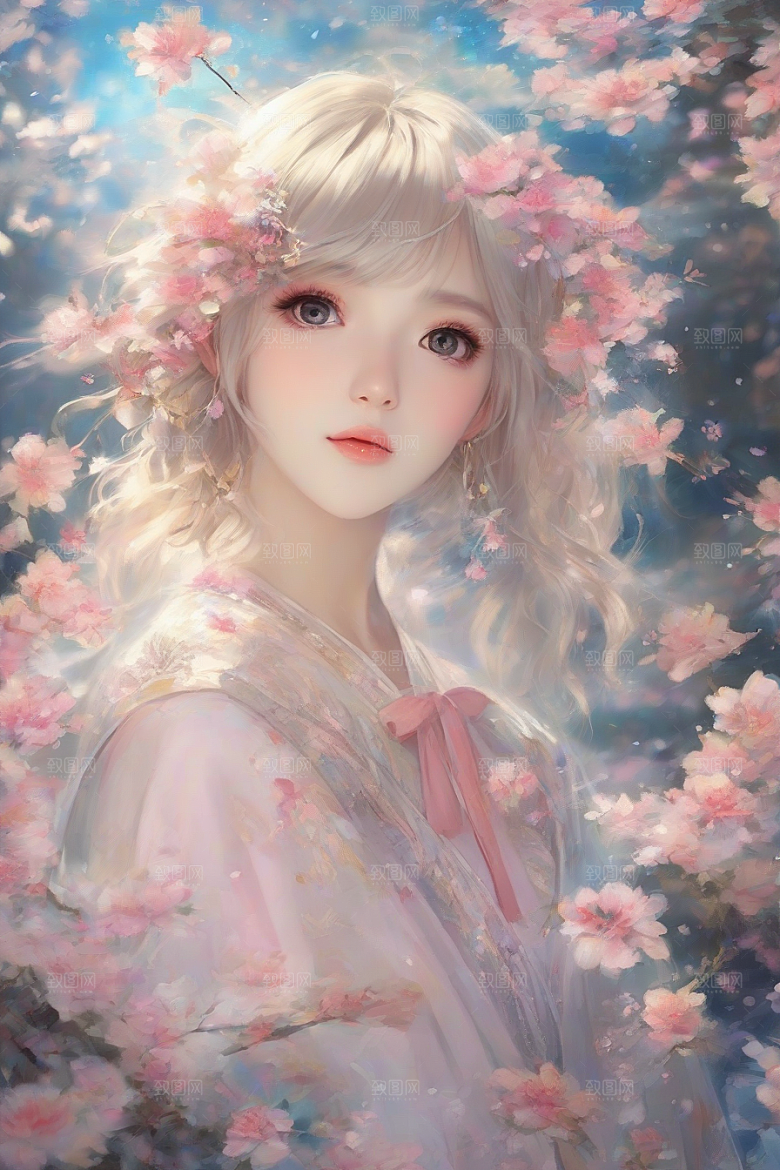 绝美瞬间美丽少女独享绚丽背景的魅力展现