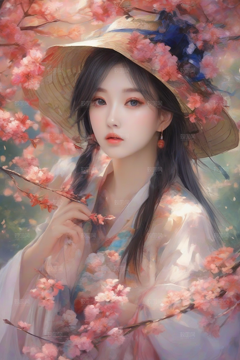 绝美瞬间美丽少女独享绚丽背景的魅力展现