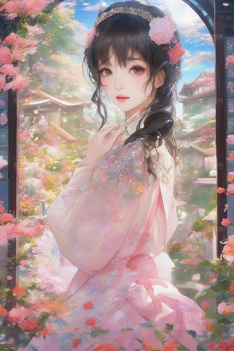 绝美瞬间美丽少女独享绚丽背景的魅力展现