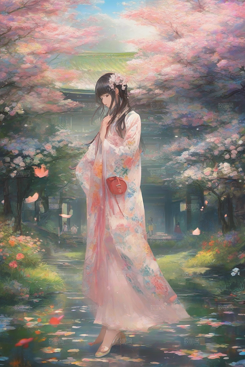 绚丽背景下的美丽女子光芒四射
