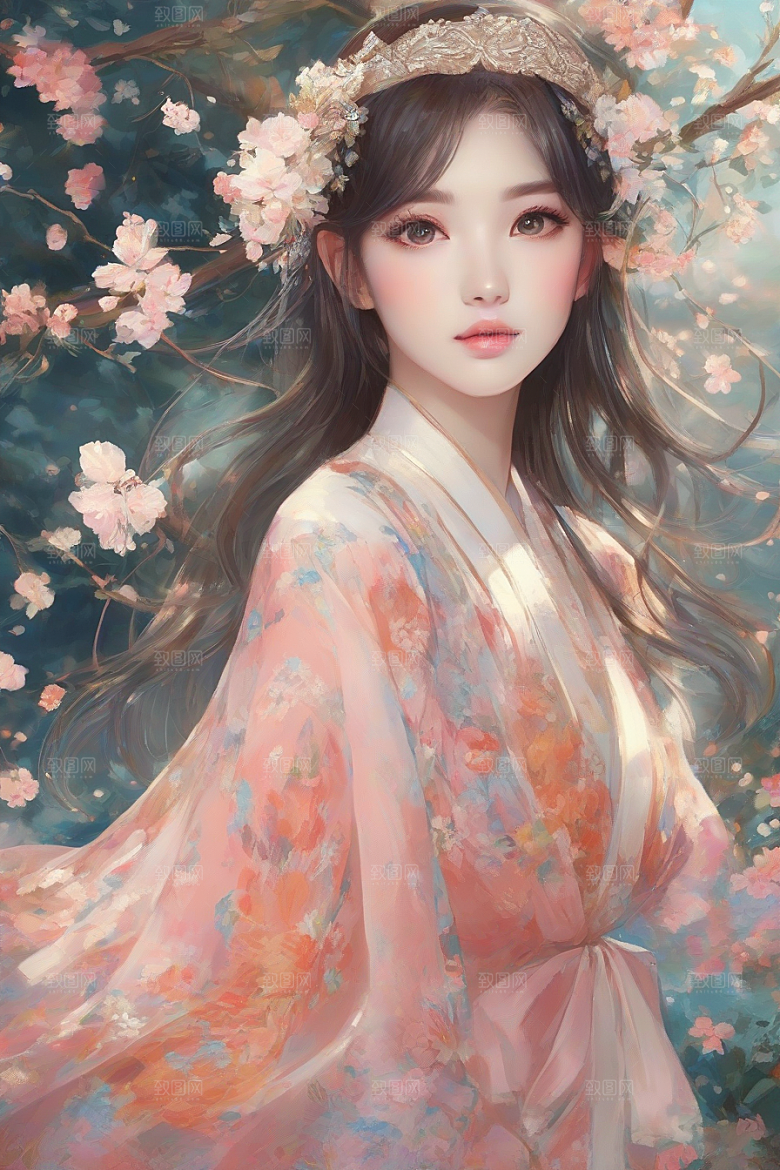 完美背景中的绝世美女尽显魅力