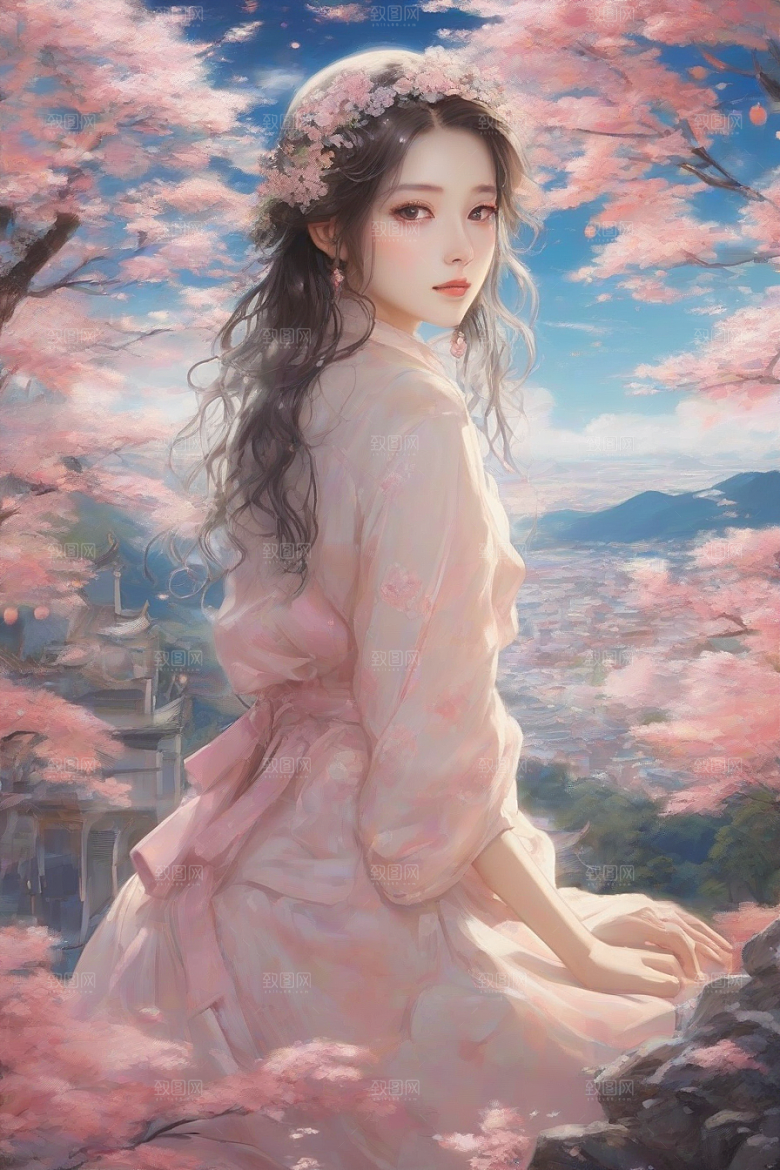 完美背景中的绝世美女尽显魅力