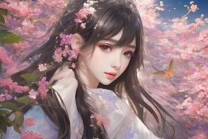 完美背景中的绝世美女尽显魅力
