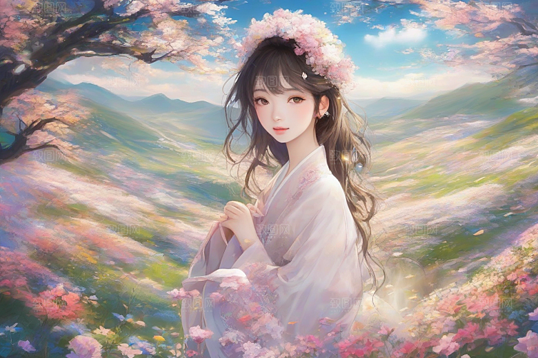 完美背景中的绝世美女尽显魅力
