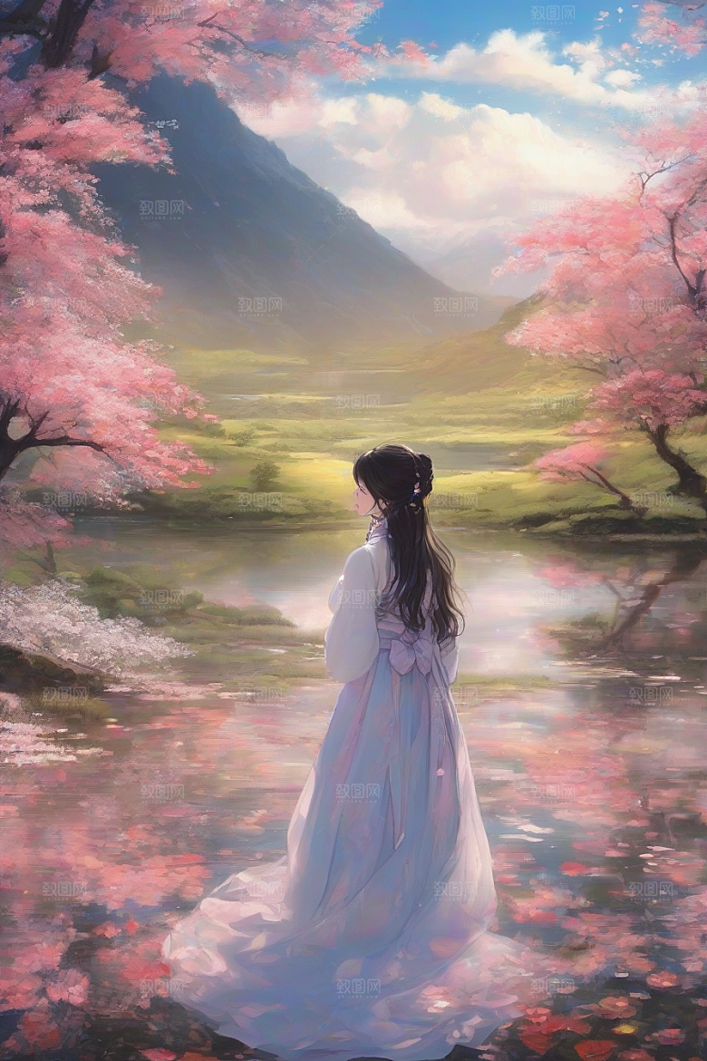 完美背景中的绝世美女尽显魅力