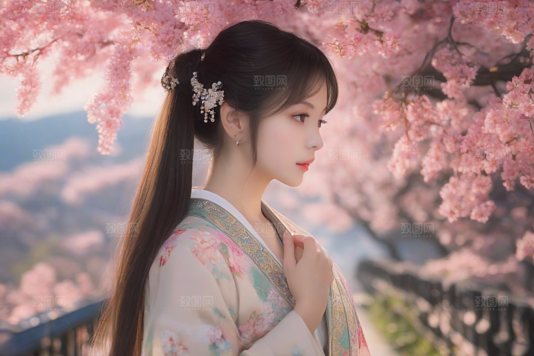 魅力女子独步绚丽背景的绝妙时刻
