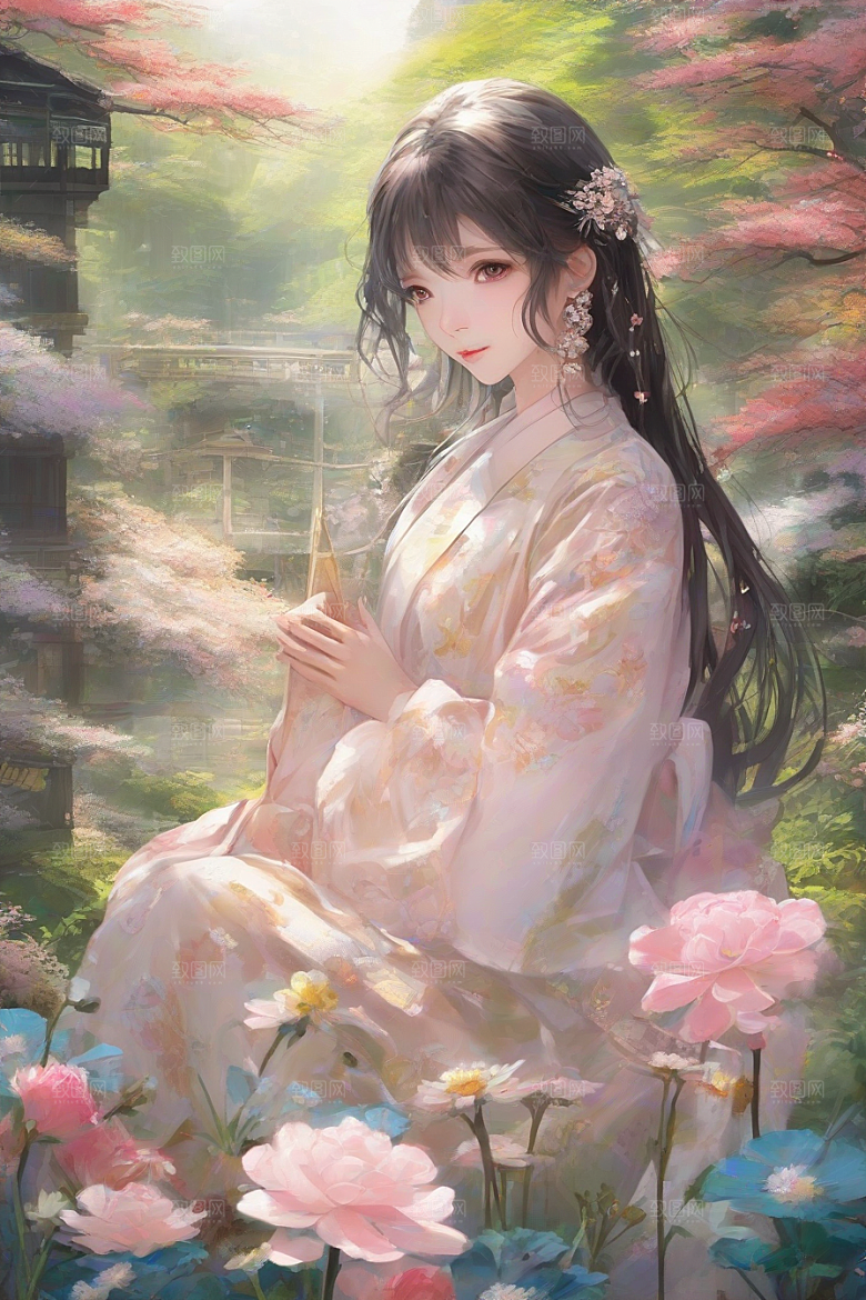 魅力女子独步绚丽背景的绝妙时刻