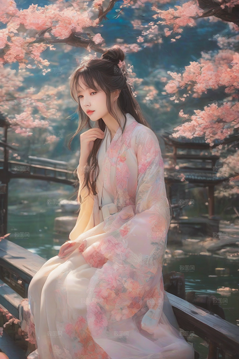 美艳女子与绝美背景的完美呈现
