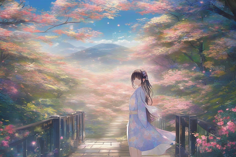 魅力女子独步绚丽背景的绝妙时刻