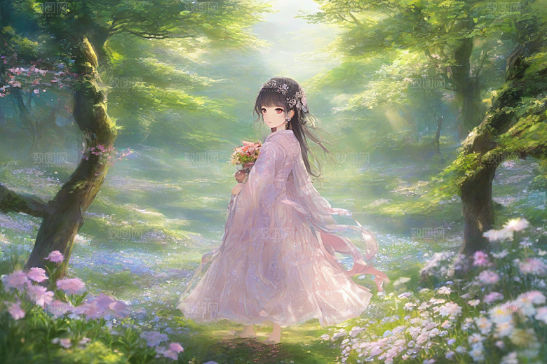 美艳女子与绝美背景的完美呈现