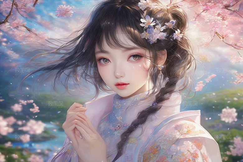 美艳女子与绝美背景的完美呈现