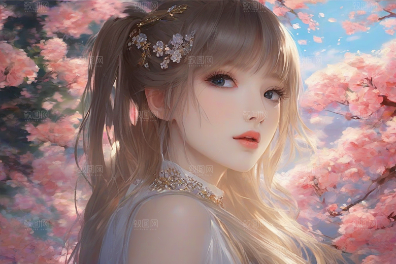 美艳女子与绝美背景的完美呈现