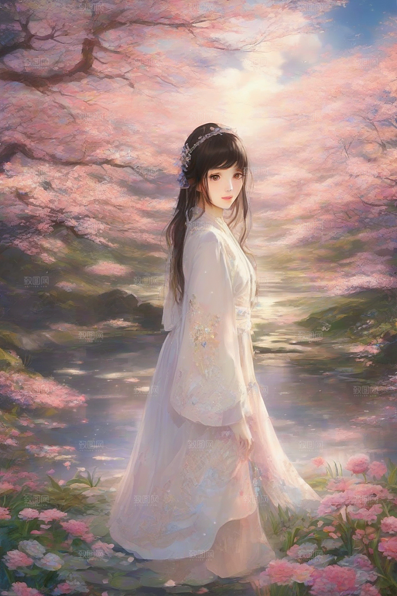 美艳女子与绝美背景的完美呈现