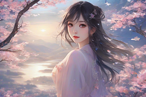 美艳女子与绝美背景的完美呈现