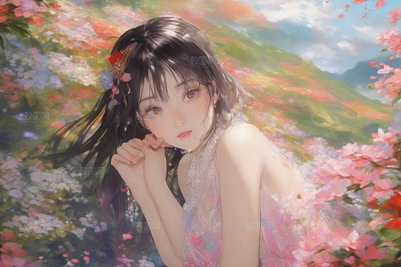 美艳女子与绝美背景的完美呈现
