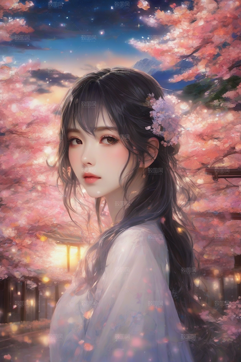 美艳女子与绝美背景的完美呈现