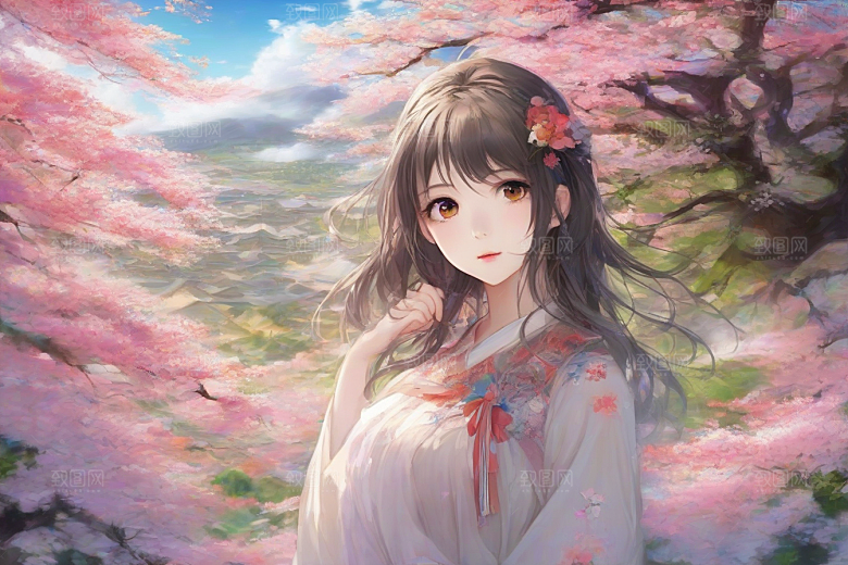 美艳女子与绝美背景的完美呈现