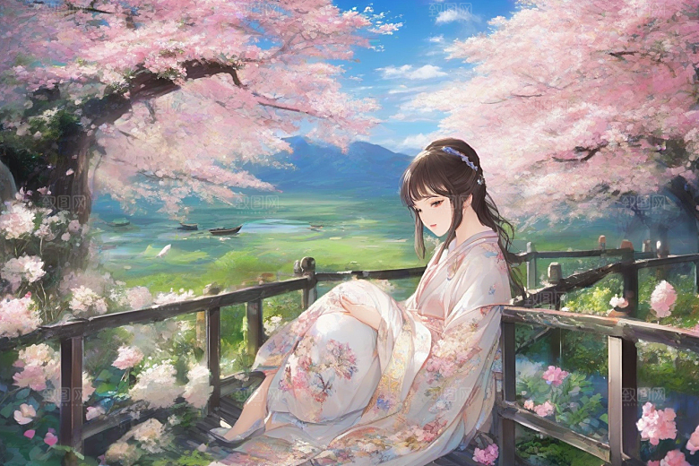 美艳女子与绝美背景的完美呈现