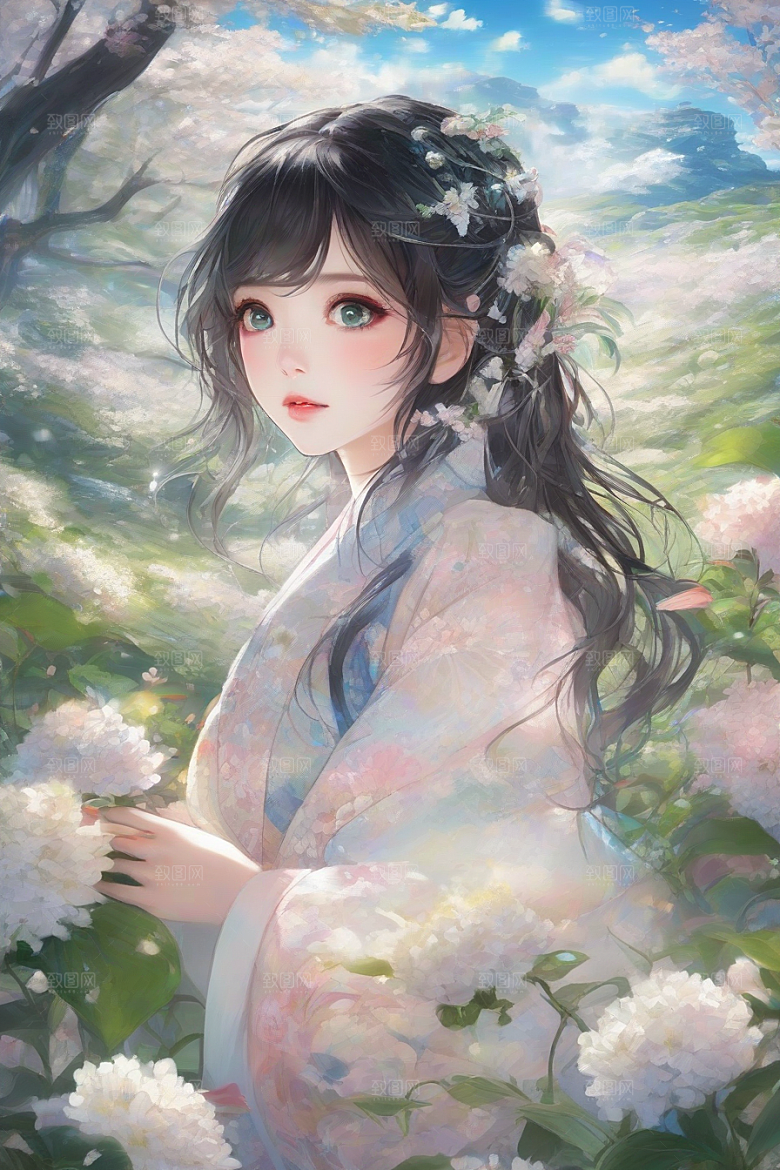 绚丽背景中的迷人女子展现绝佳姿态