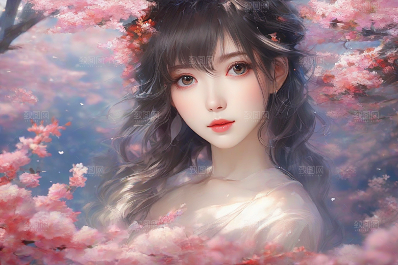 绚丽背景中的迷人女子展现绝佳姿态