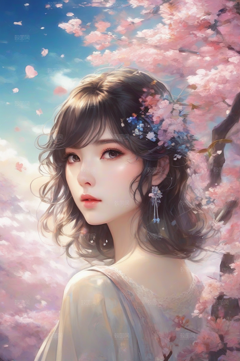 绚丽背景中的迷人女子展现绝佳姿态