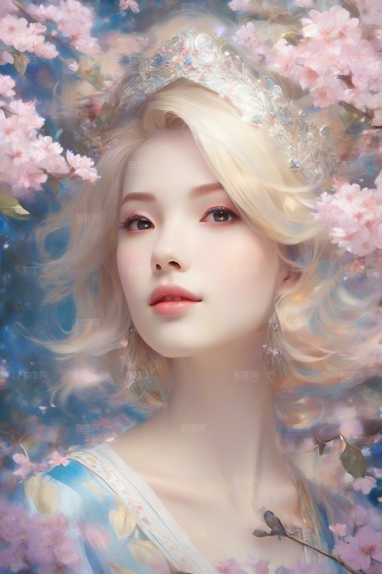 绚丽背景中的迷人女子展现绝佳姿态