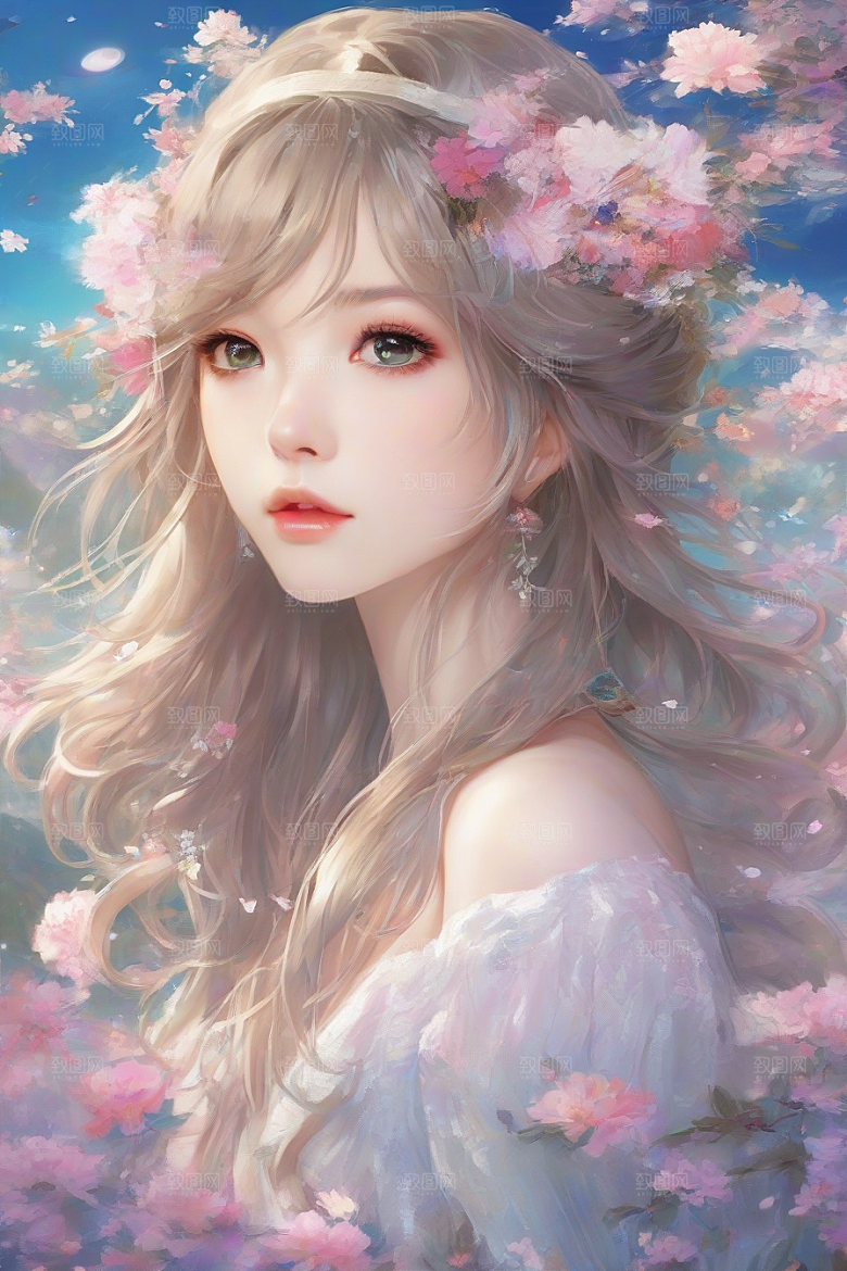 绚丽背景中的迷人女子展现绝佳姿态