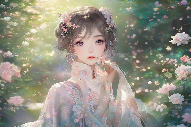 完美背景中的绝世美女尽显神采