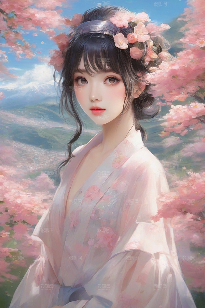 绝美女子与绚丽背景的完美结合