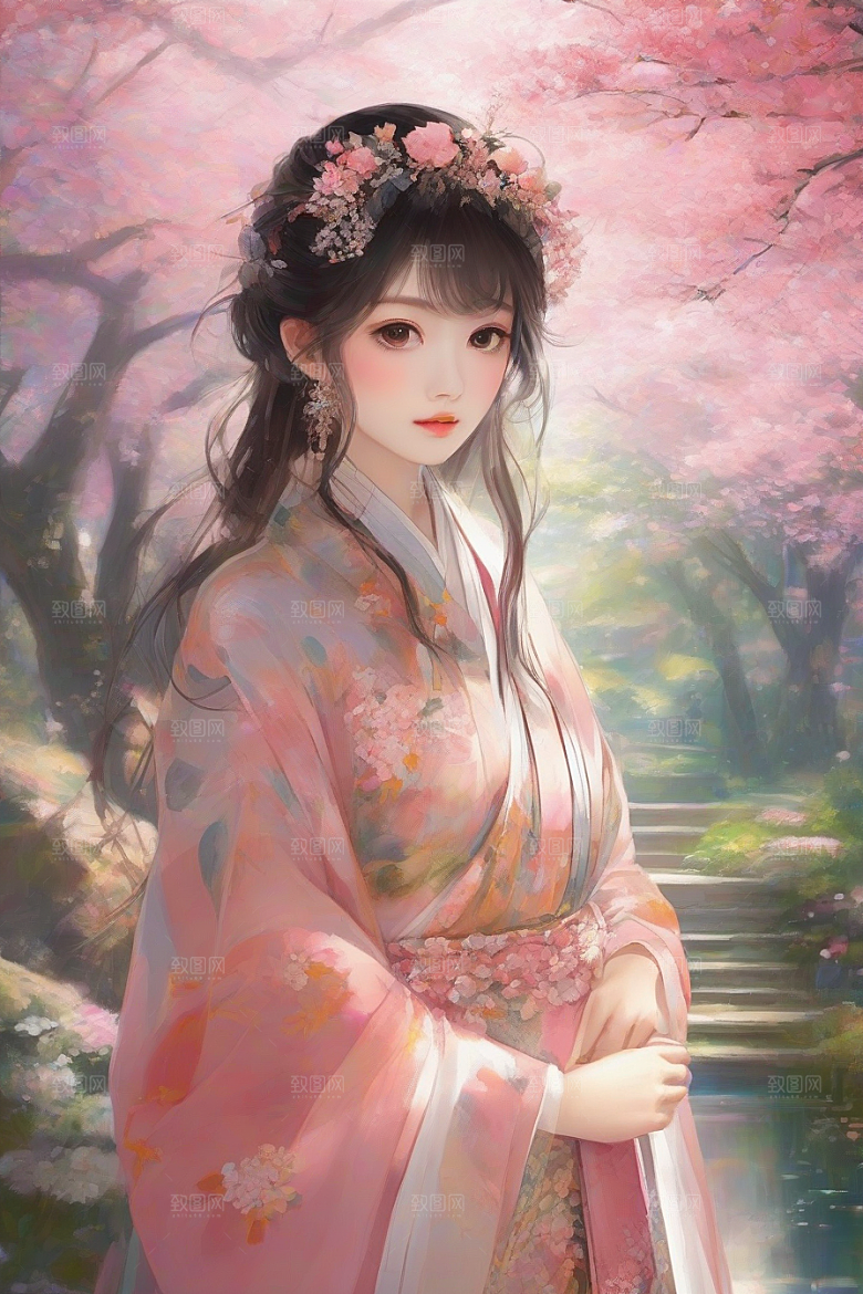 绝美女子与绚丽背景的完美结合